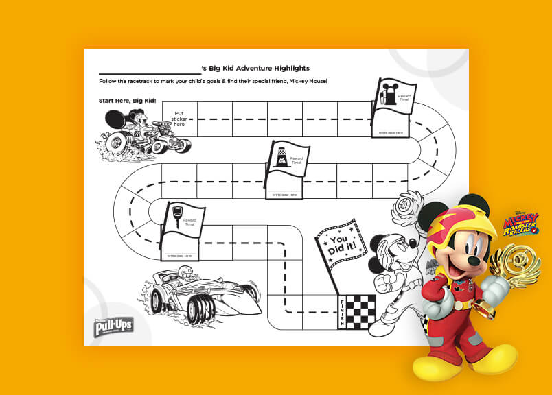 Tableau d’autocollants Mickey Mouse pour l’apprentissage de la propreté