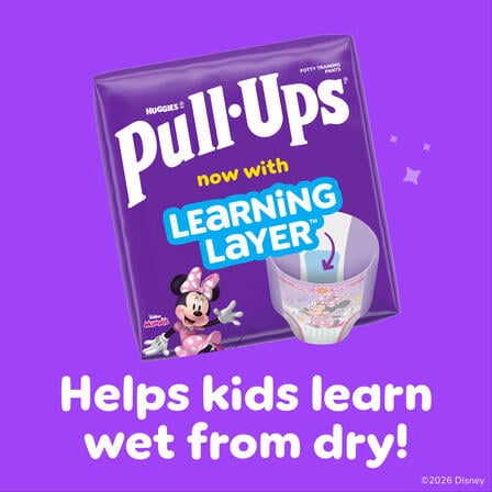 Front of Pull-Ups® Potty Training Pants for Girls with Learning Layer™